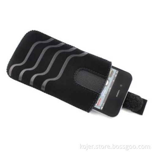 Mobile Phone Pouch for iPhone 4, with Retractable Pull-tab Combined, Hook-and-loop Closure